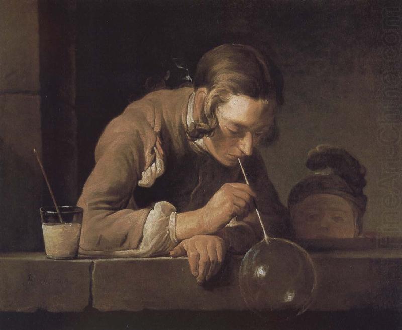 Jean Baptiste Simeon Chardin Blowing bubbles juvenile china oil painting image